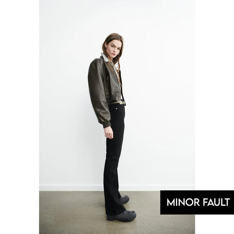 (Minor Fault) Black High Rise Flare Jeans | Montivo Pakistan