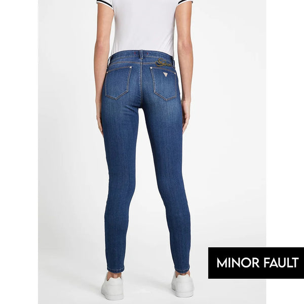 (Minor Fault) Blue Mid Rise Skinny Jeans | Montivo Pakistan