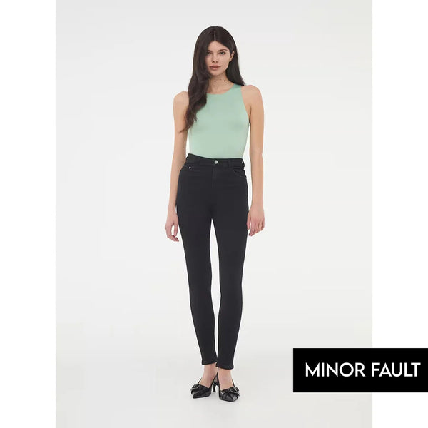 (Minor Fault) Black High Waisted Skinny Jeans | Montivo Pakistan
