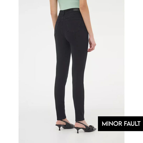 (Minor Fault) Black High Waisted Skinny Jeans | Montivo Pakistan