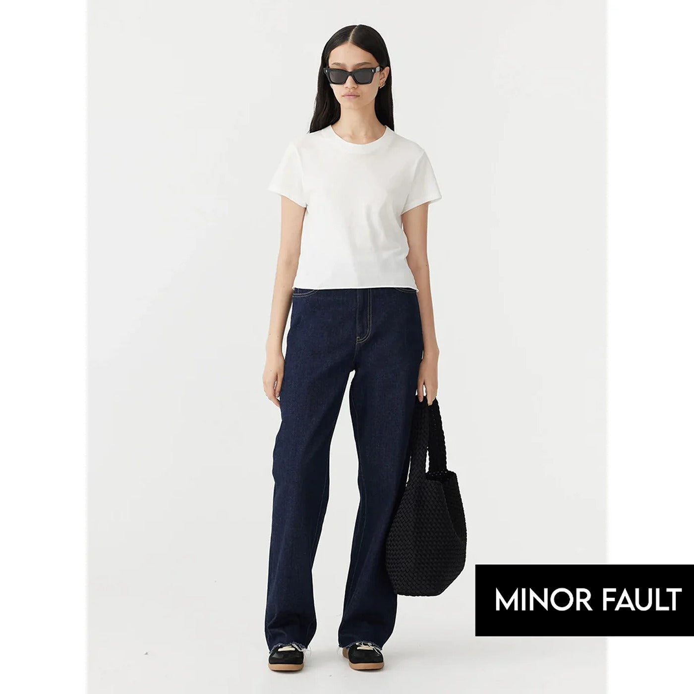 (Minor Fault) Rinse Wash Wide Leg Jeans | Montivo Pakistan