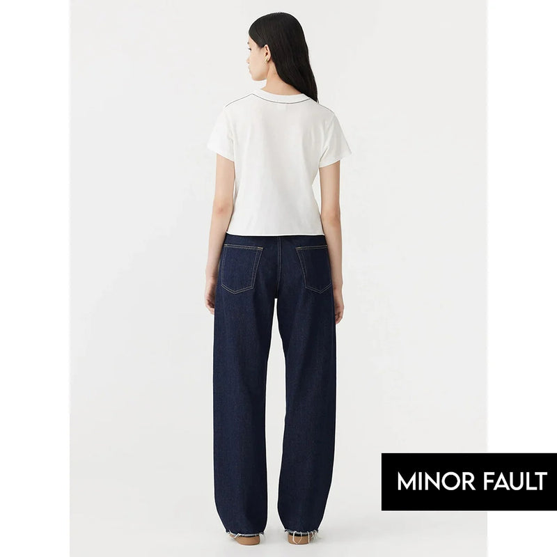 (Minor Fault) Rinse Wash Wide Leg Jeans | Montivo Pakistan