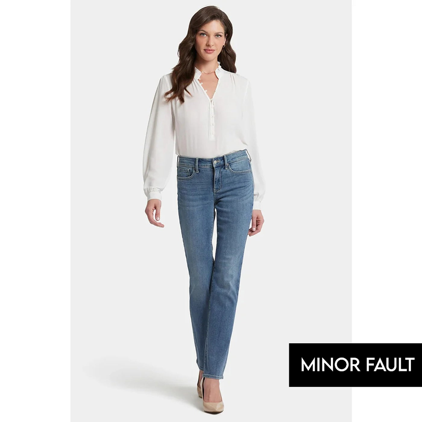 (Minor Fault) Mid Rise Blue Straight Jeans | Montivo Pakistan