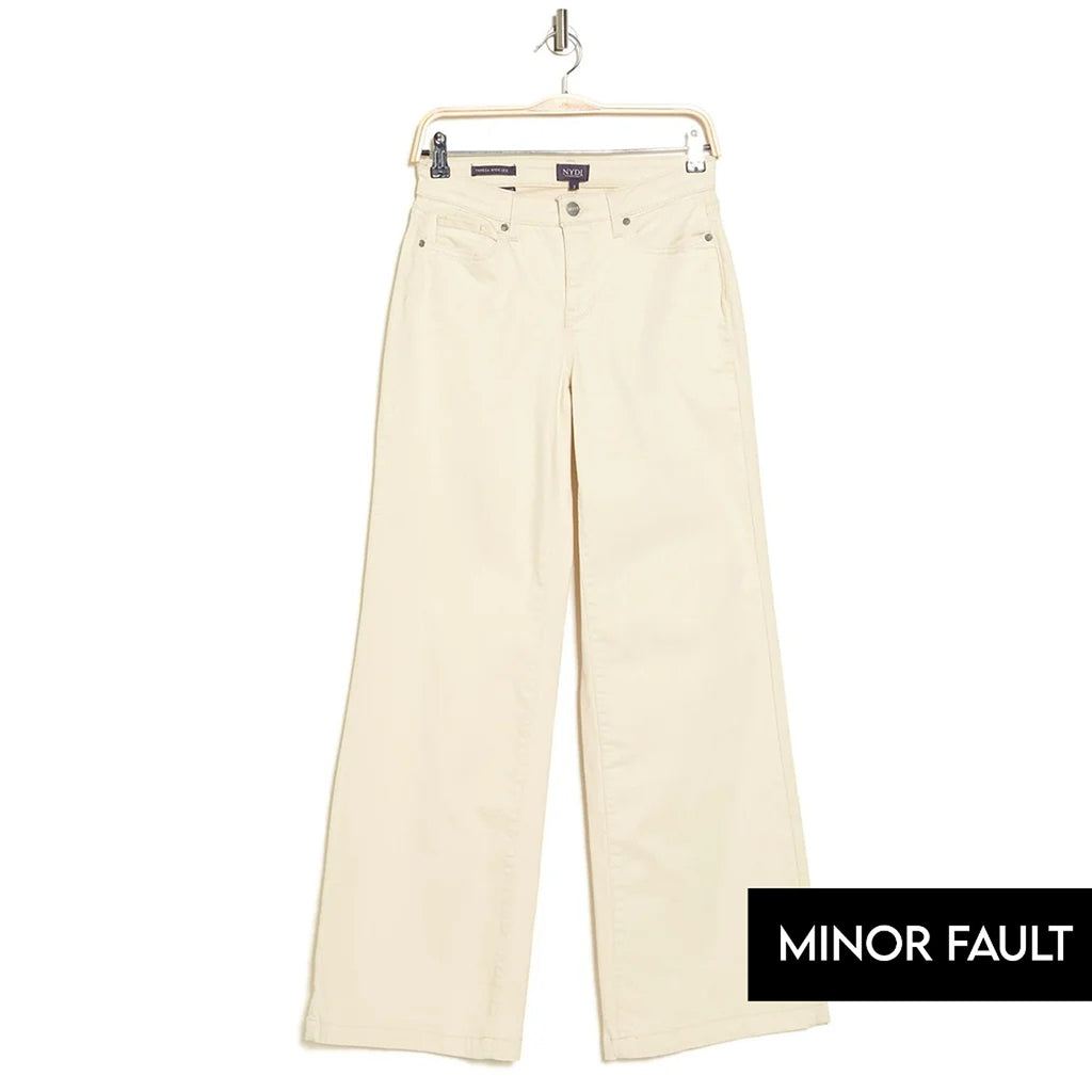 (Minor Fault) Offwhite Wide Leg High Jeans | Montivo Pakistan