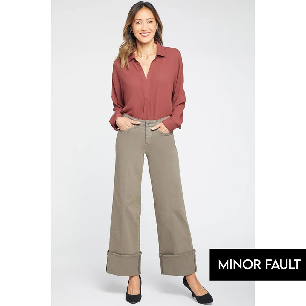 (Minor Fault) Ripe Olive Wide Leg Jeans | Montivo Pakistan