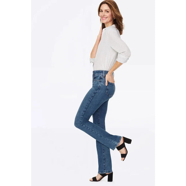 Mid Blue Straight Mid Rise Jeans