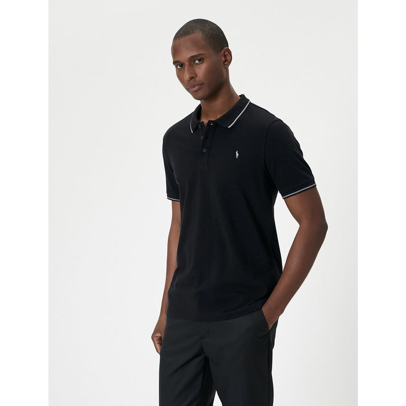 Black Pique Collar Tipping Polo | Montivo Pakistan