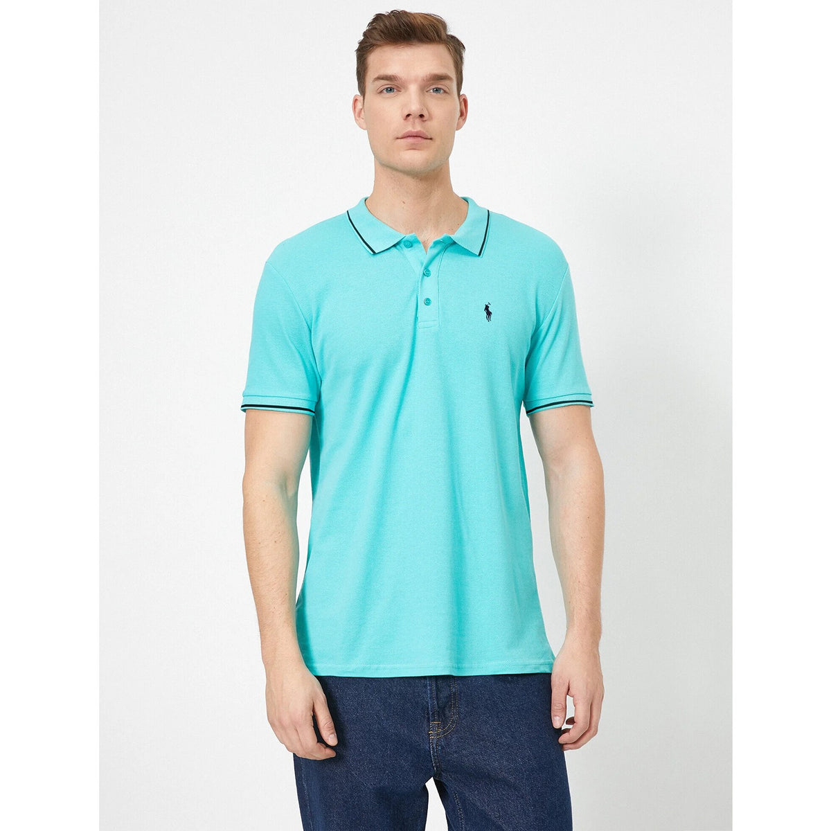 Light Blue Pique Collar Tipping Polo | Montivo Pakistan