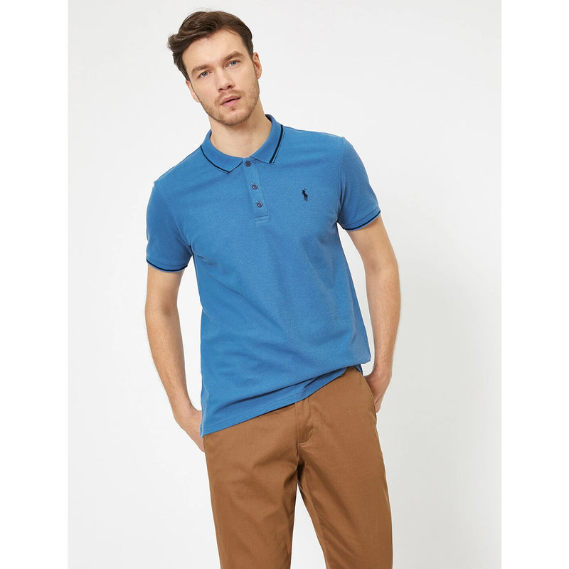 Ink Blue Pique Collar Tipping Polo | Montivo Pakistan