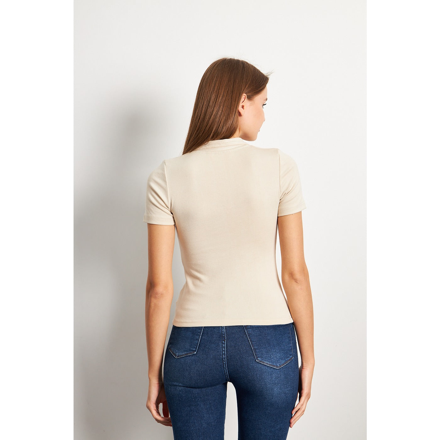 Beige Button Down Collar Top | Montivo Pakistan