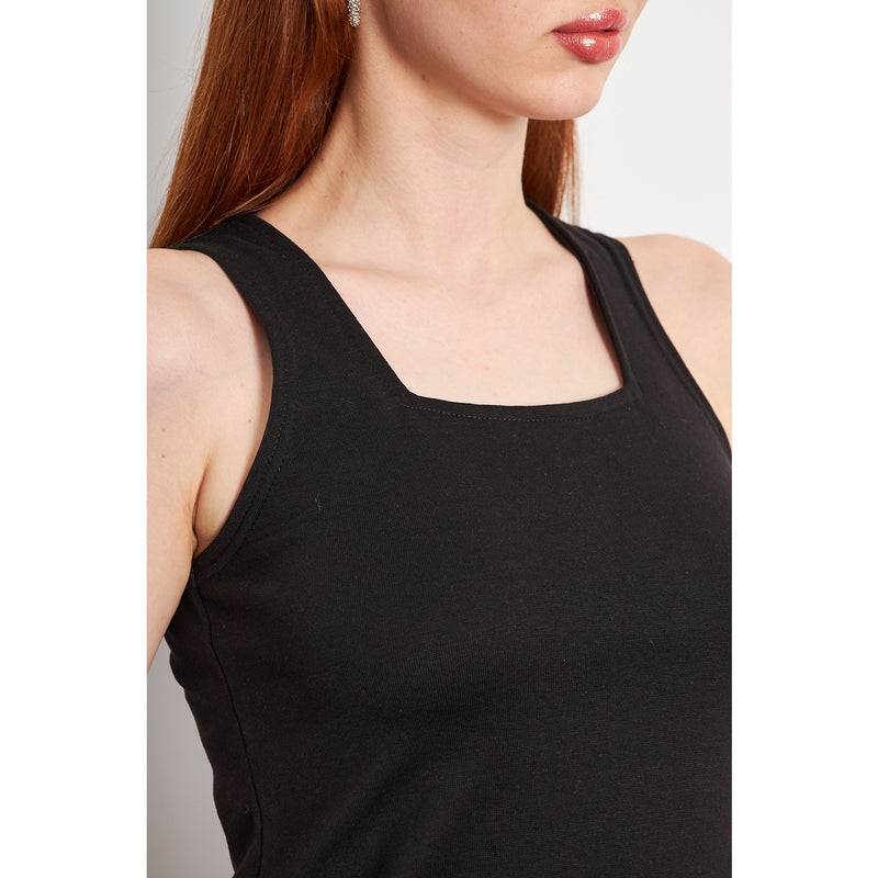 Black Square Neck Tank Top | Montivo Pakistan
