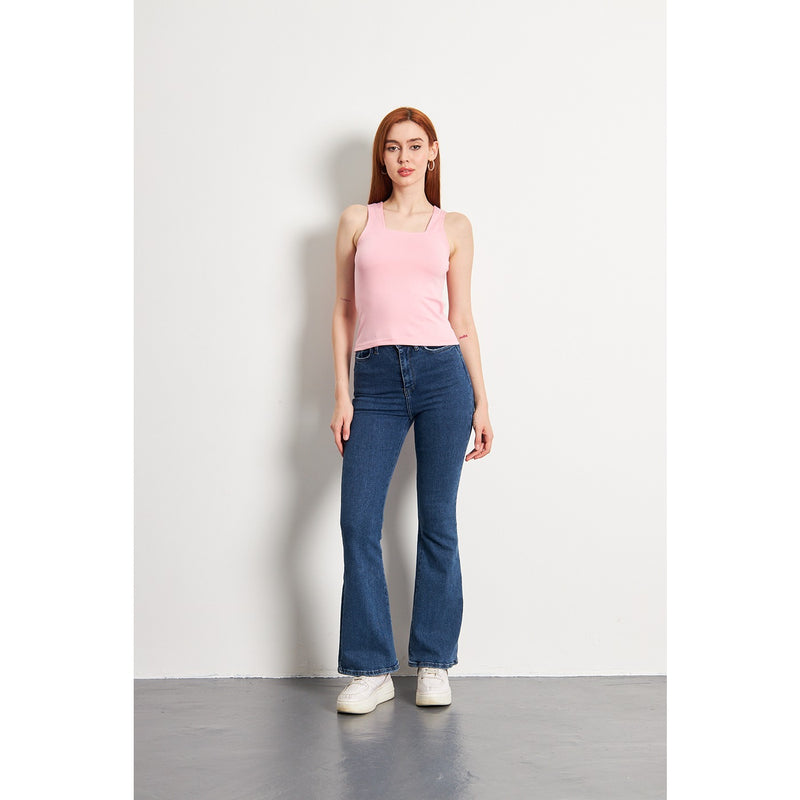 Pink Square Neck Tank Top | Montivo Pakistan