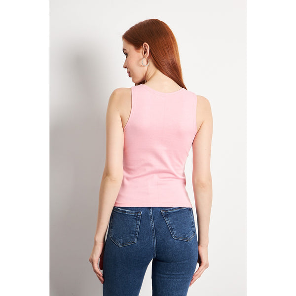 Pink Square Neck Tank Top | Montivo Pakistan