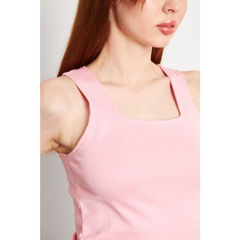 Pink Square Neck Tank Top | Montivo Pakistan