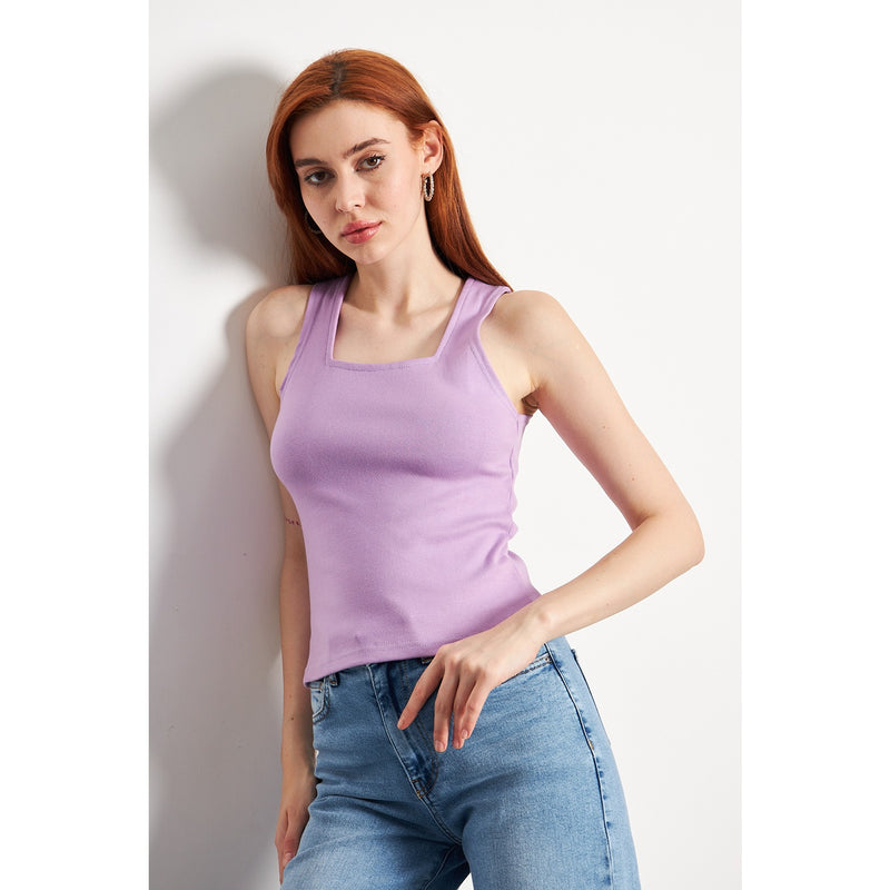 Lilac Square Neck Tank Top | Montivo Pakistan