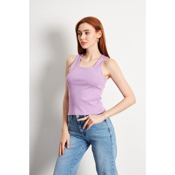 Lilac Square Neck Tank Top | Montivo Pakistan