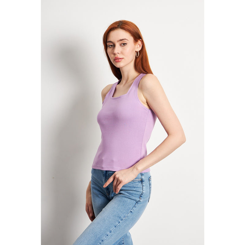 Lilac Square Neck Tank Top | Montivo Pakistan