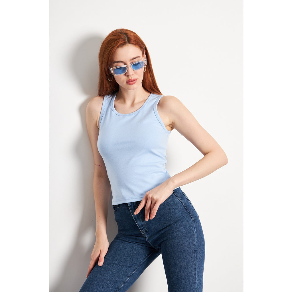 Light Blue Basic Tank Top | Montivo Pakistan