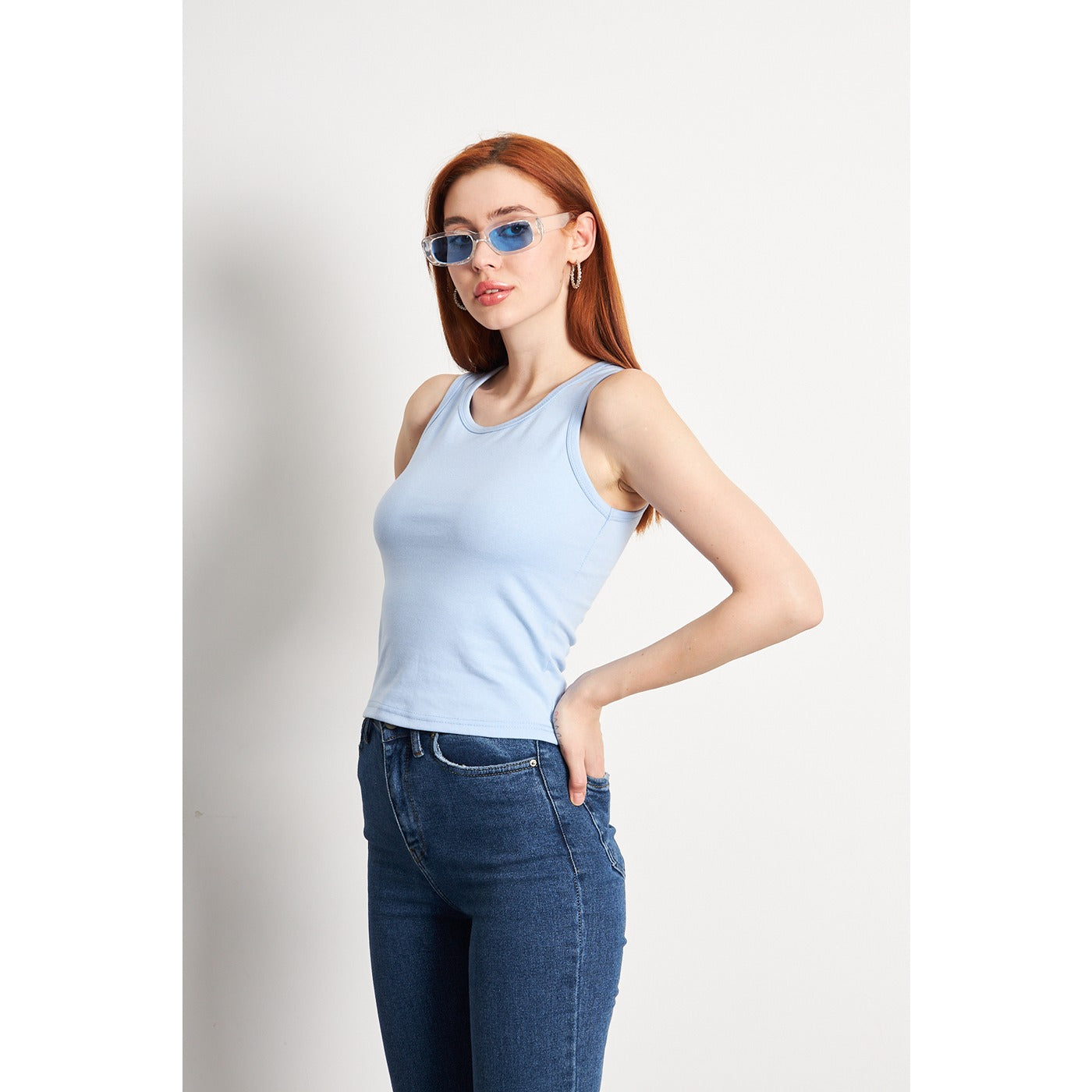 Light Blue Basic Tank Top | Montivo Pakistan