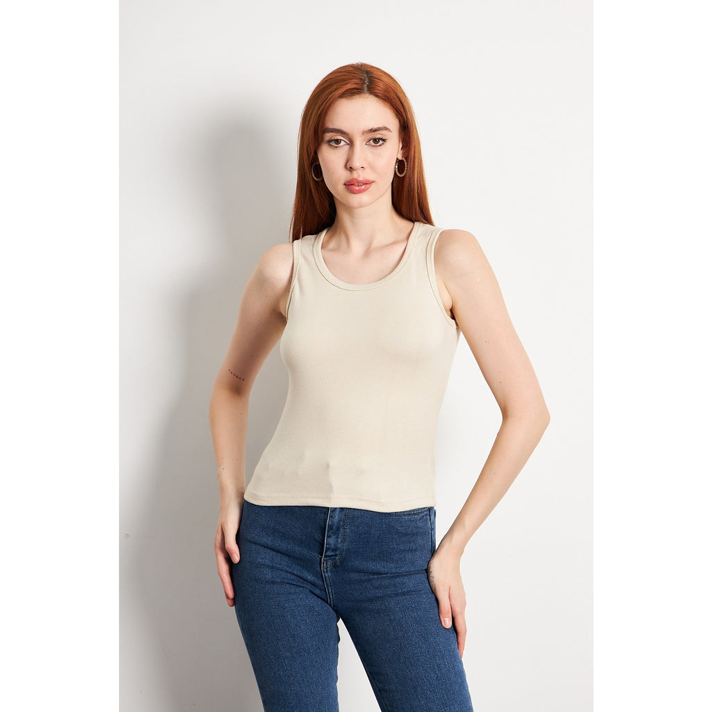 Beige Basic Tank Top | Montivo Pakistan