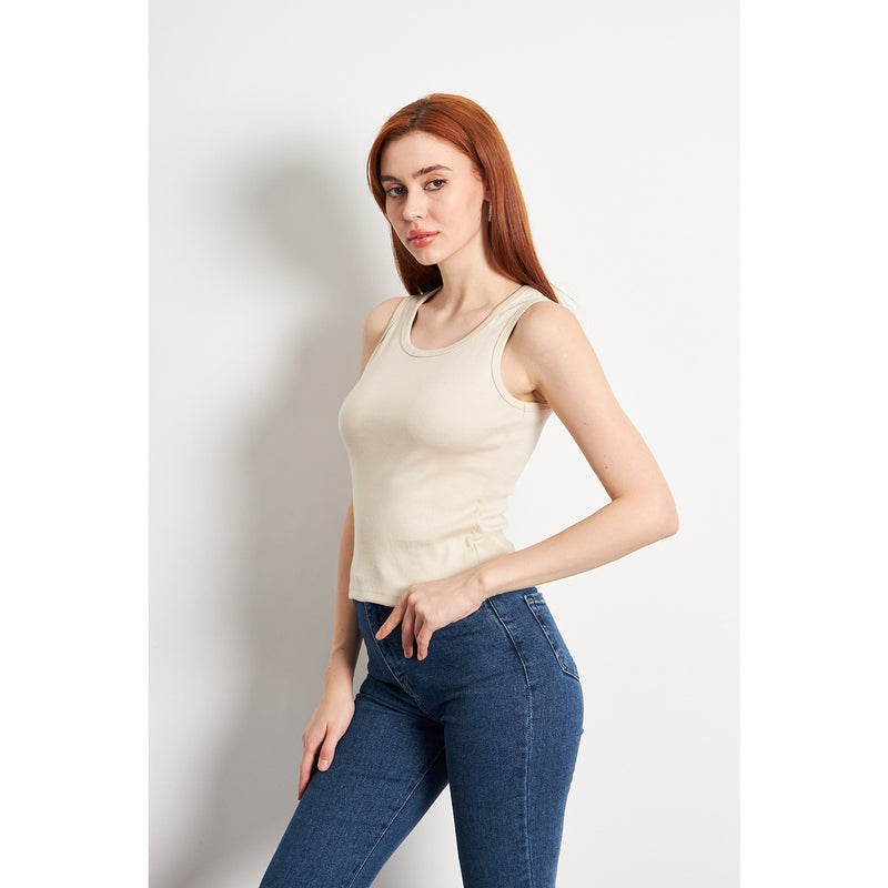 Beige Basic Tank Top | Montivo Pakistan