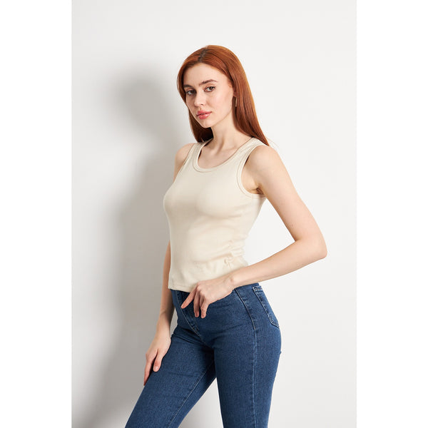 Beige Basic Tank Top | Montivo Pakistan