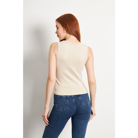 Beige Basic Tank Top | Montivo Pakistan