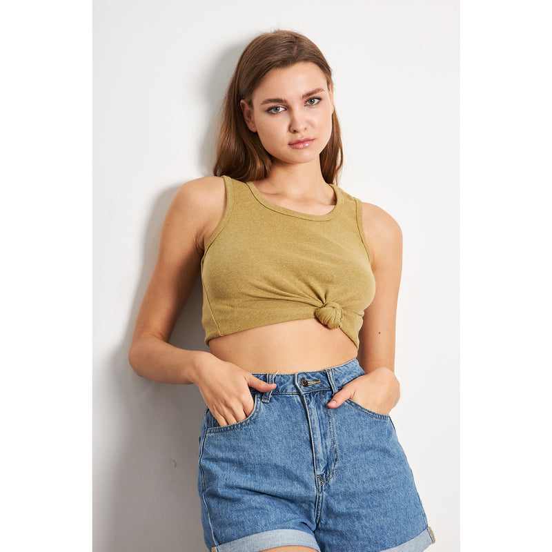 Green Melange Basic Tank Top | Montivo Pakistan