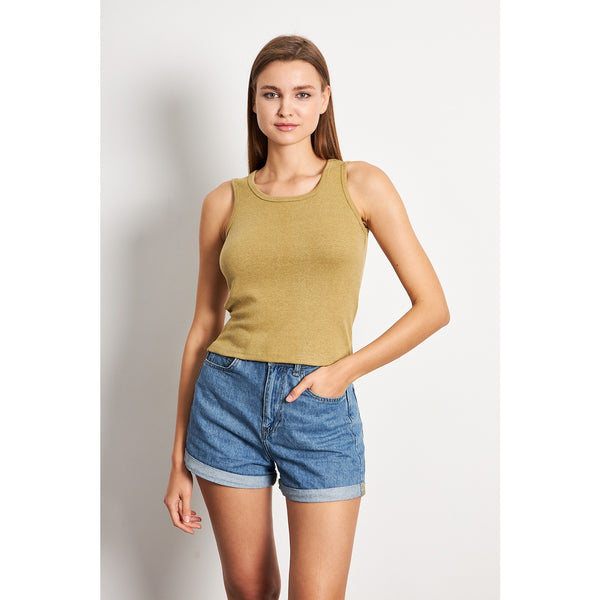 Green Melange Basic Tank Top | Montivo Pakistan