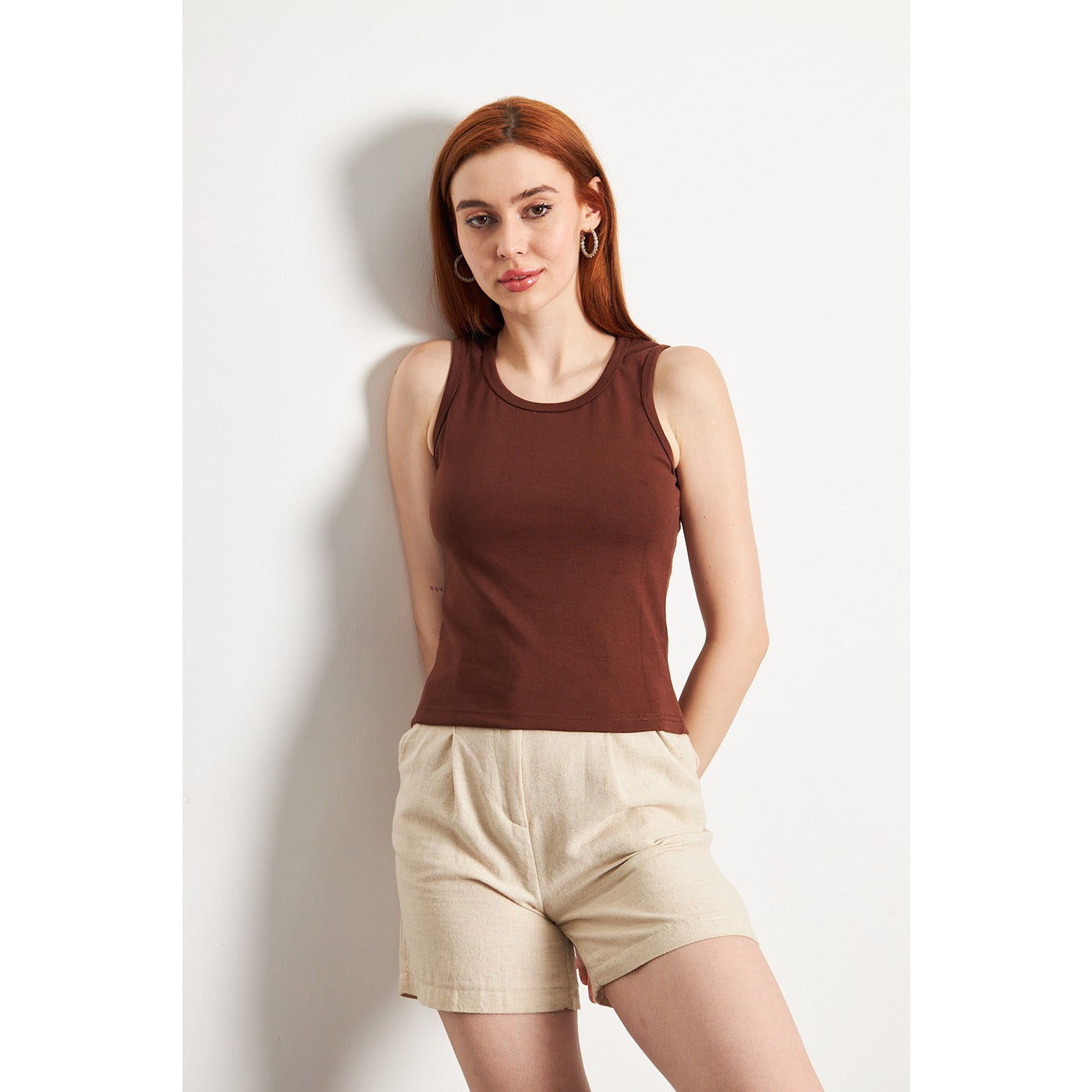 Brown Basic Tank Top | Montivo Pakistan