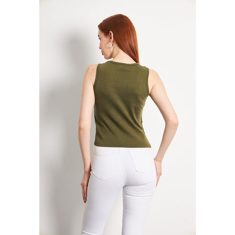 Olive Basic Tank Top | Montivo Pakistan
