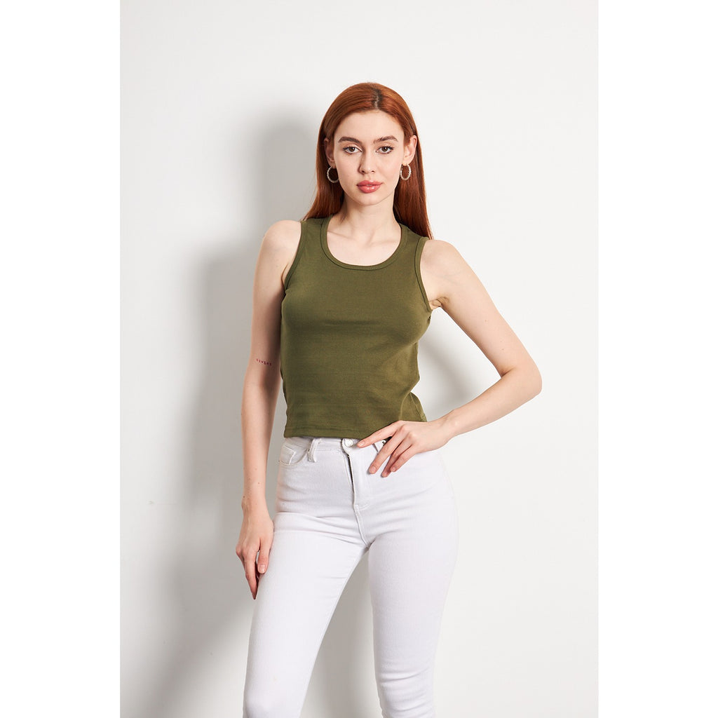 Olive Basic Tank Top | Montivo Pakistan