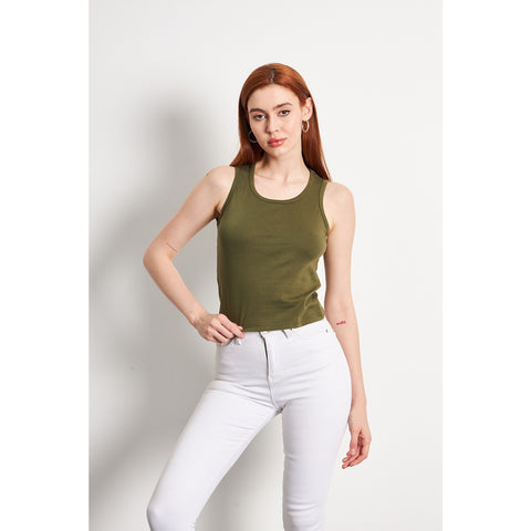 Olive Basic Tank Top | Montivo Pakistan