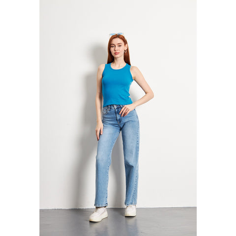 Teal Blue Basic Tank Top | Montivo Pakistan