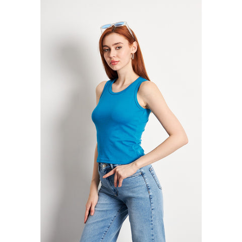 Teal Blue Basic Tank Top | Montivo Pakistan