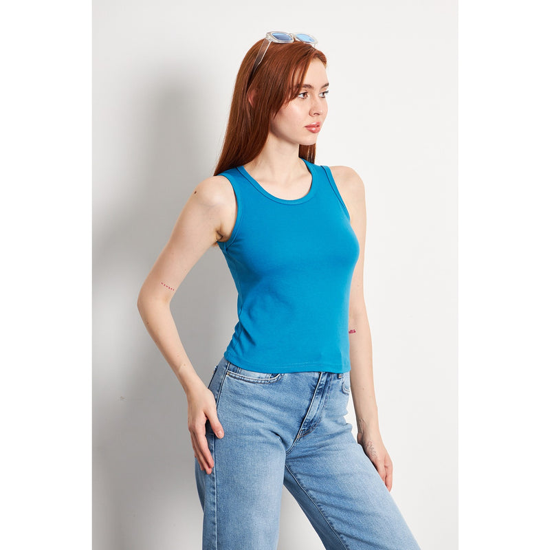 Teal Blue Basic Tank Top | Montivo Pakistan