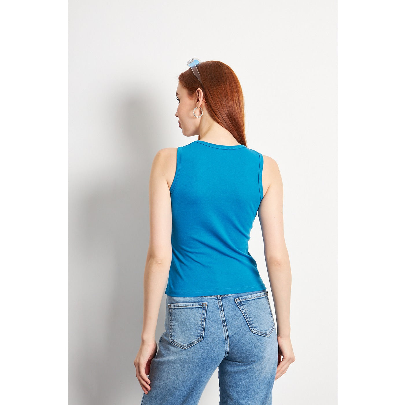 Teal Blue Basic Tank Top | Montivo Pakistan