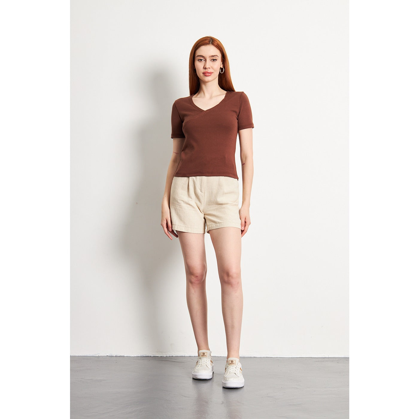Brown Double Breasted Knit Top | Montivo Pakistan