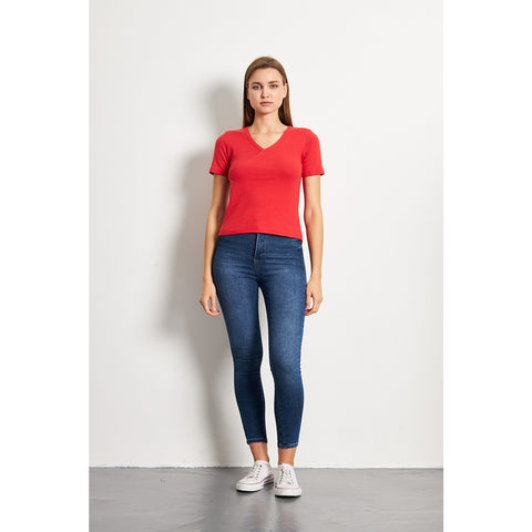 Red Double Breasted Knit Top | Montivo Pakistan