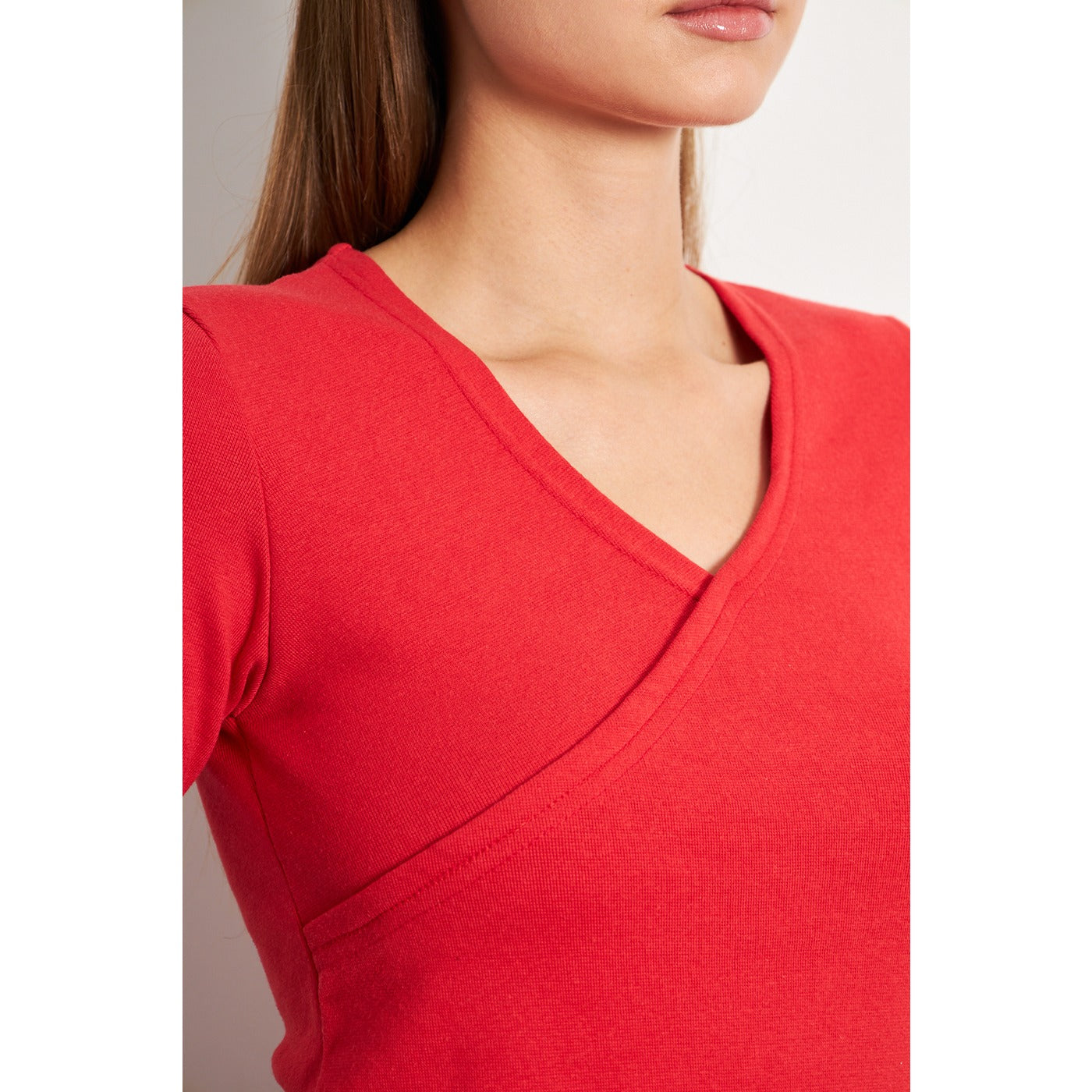Red Double Breasted Knit Top | Montivo Pakistan