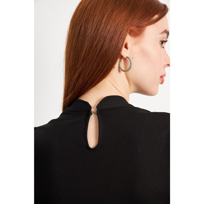 Black Puff Sleeves Knit Top | Montivo Pakistan