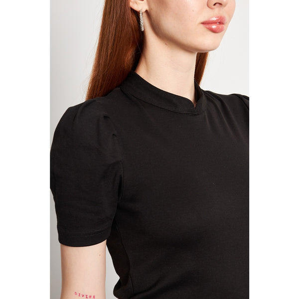 Black Puff Sleeves Knit Top | Montivo Pakistan