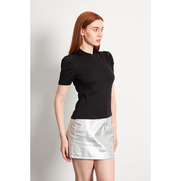 Black Puff Sleeves Knit Top | Montivo Pakistan