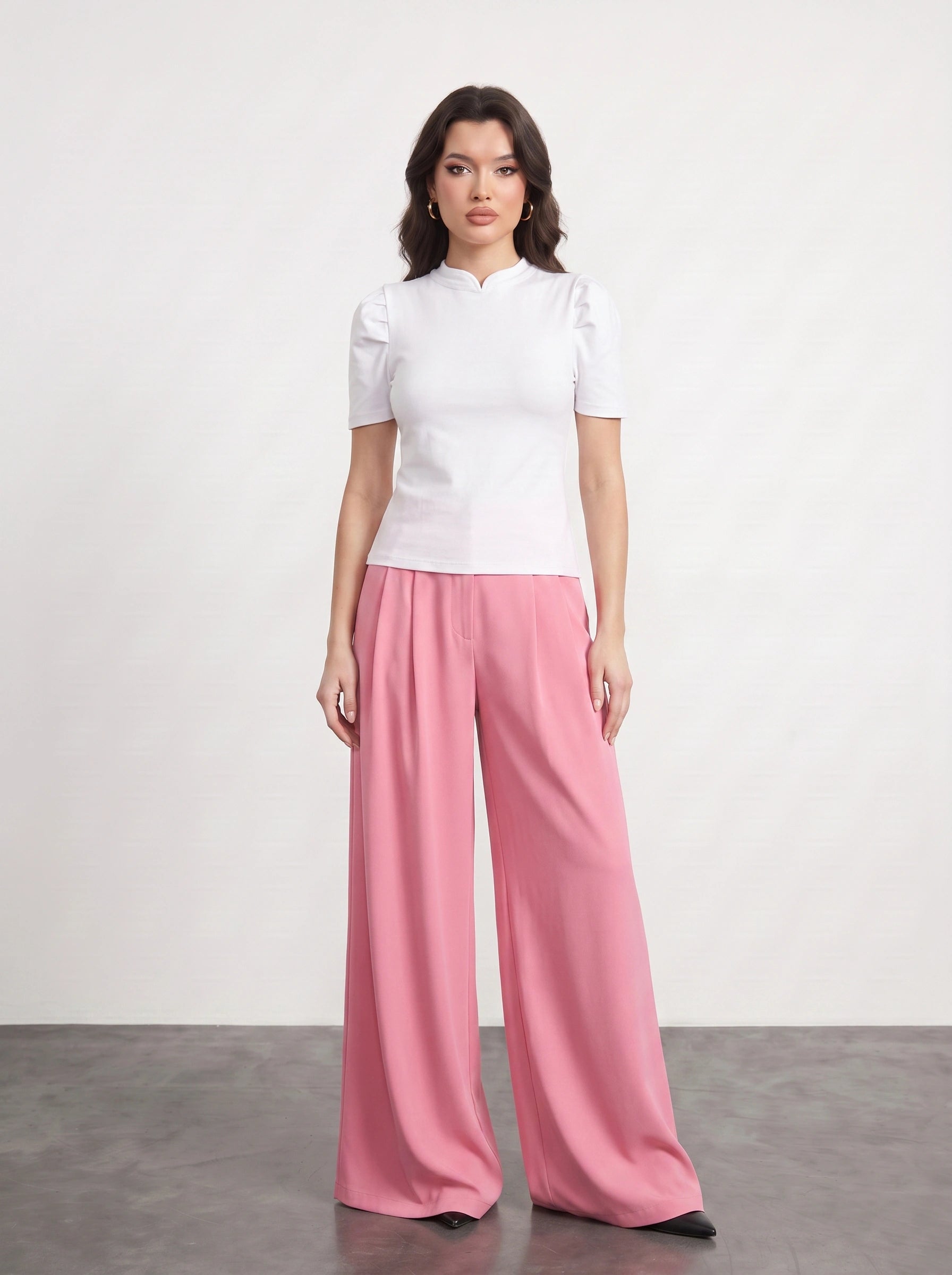 White Puff Sleeves Knit Top | Montivo Pakistan