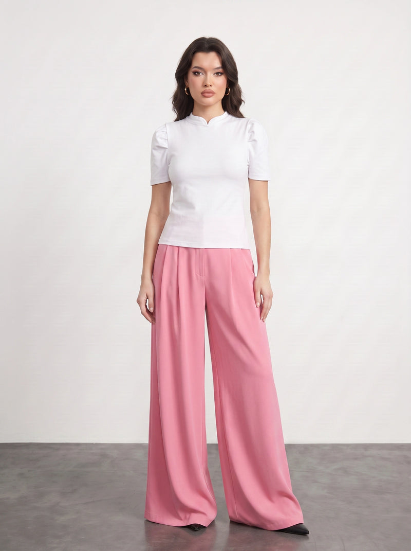 White Puff Sleeves Knit Top | Montivo Pakistan