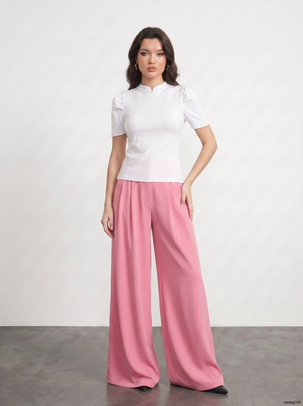 White Puff Sleeves Knit Top | Montivo Pakistan