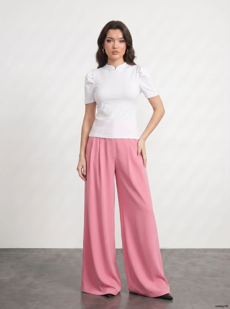 White Puff Sleeves Knit Top | Montivo Pakistan