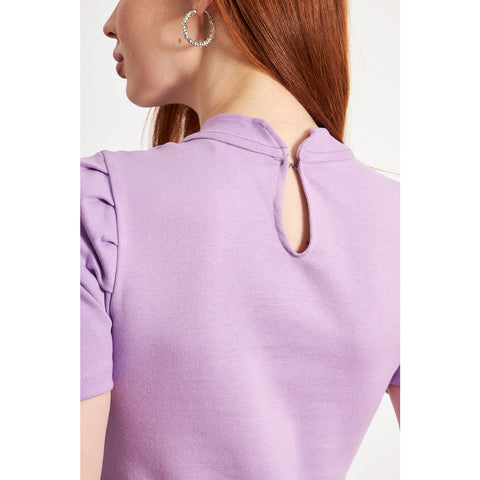 Lilac Puff Sleeves Knit Top | Montivo Pakistan