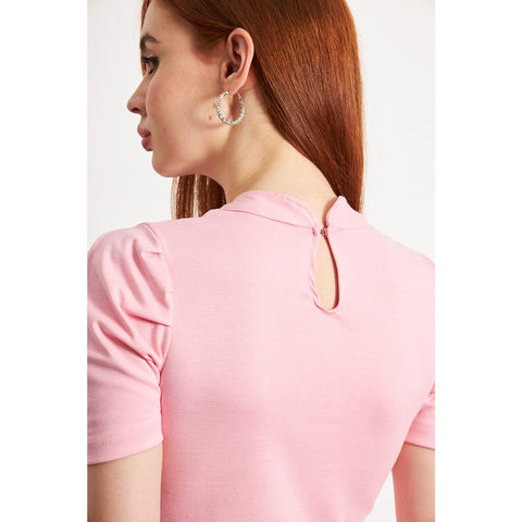 Pink Puff Sleeves Knit Top | Montivo Pakistan