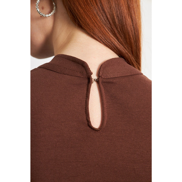 Brown Puff Sleeves Knit Top | Montivo Pakistan